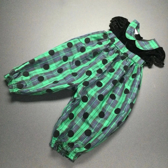 Blueberi Boulevard Other - Girl's Blueberi Boulevard Jumpsuit 24M Green Black velvet